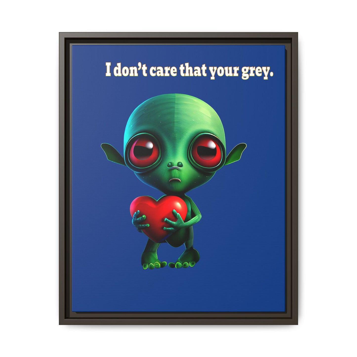 I don't care that your grey - framed canvas art (dark blue)