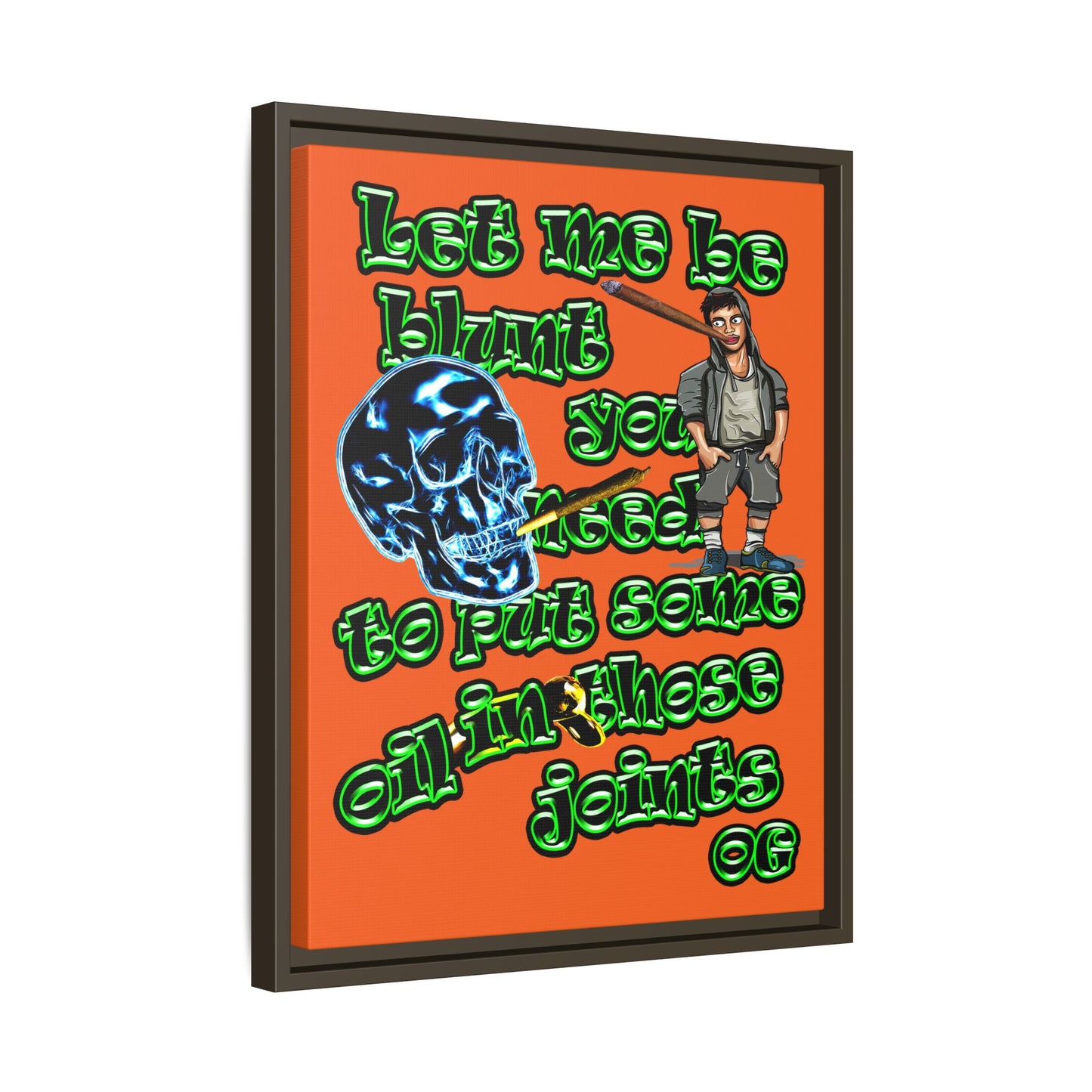 og - framed canvas art (orange)