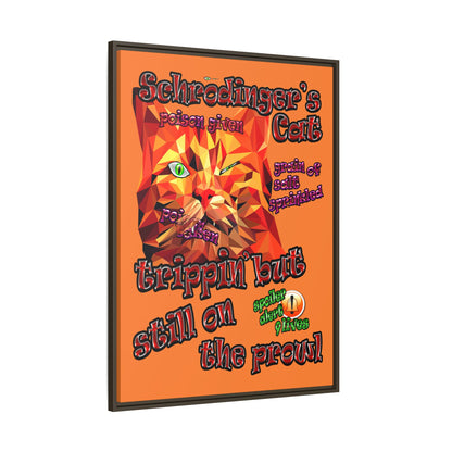 schrodinger's cat - framed canvas art (crusta)