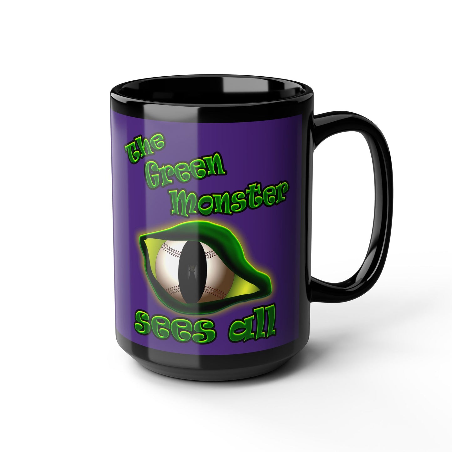 green monster - Black Mug (purple)