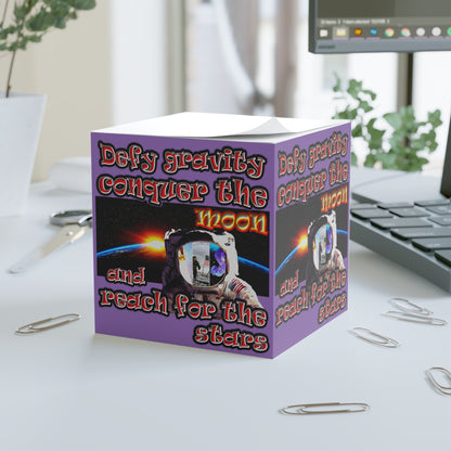 defy conquer reach - note cube (light purple)
