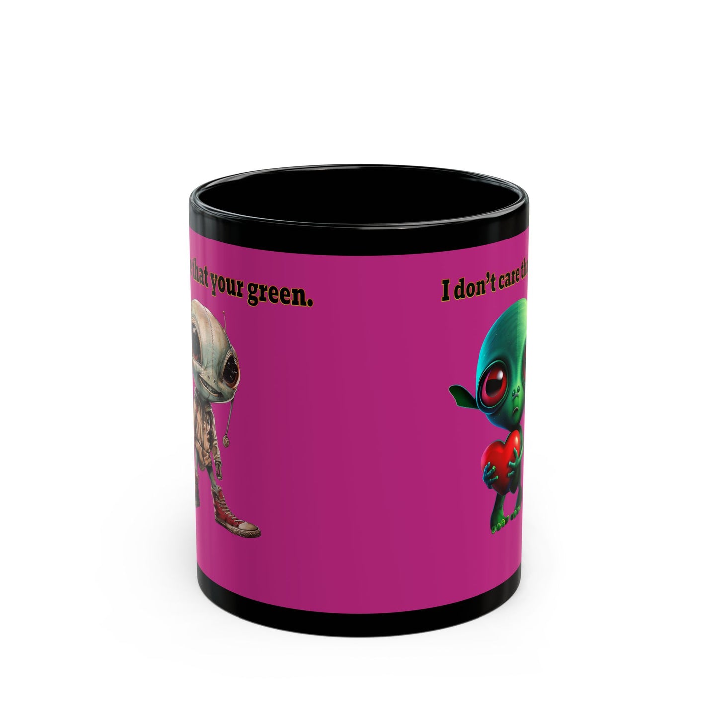 I don't care that your grey - Black Mug (pink)
