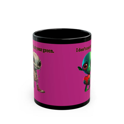 I don't care that your grey - Black Mug (pink)