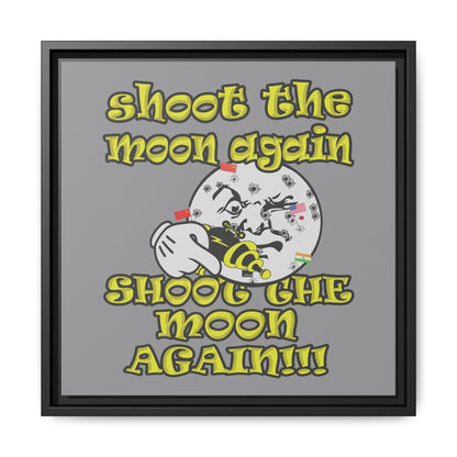 shoot the moon again - framed canvas art (grey)