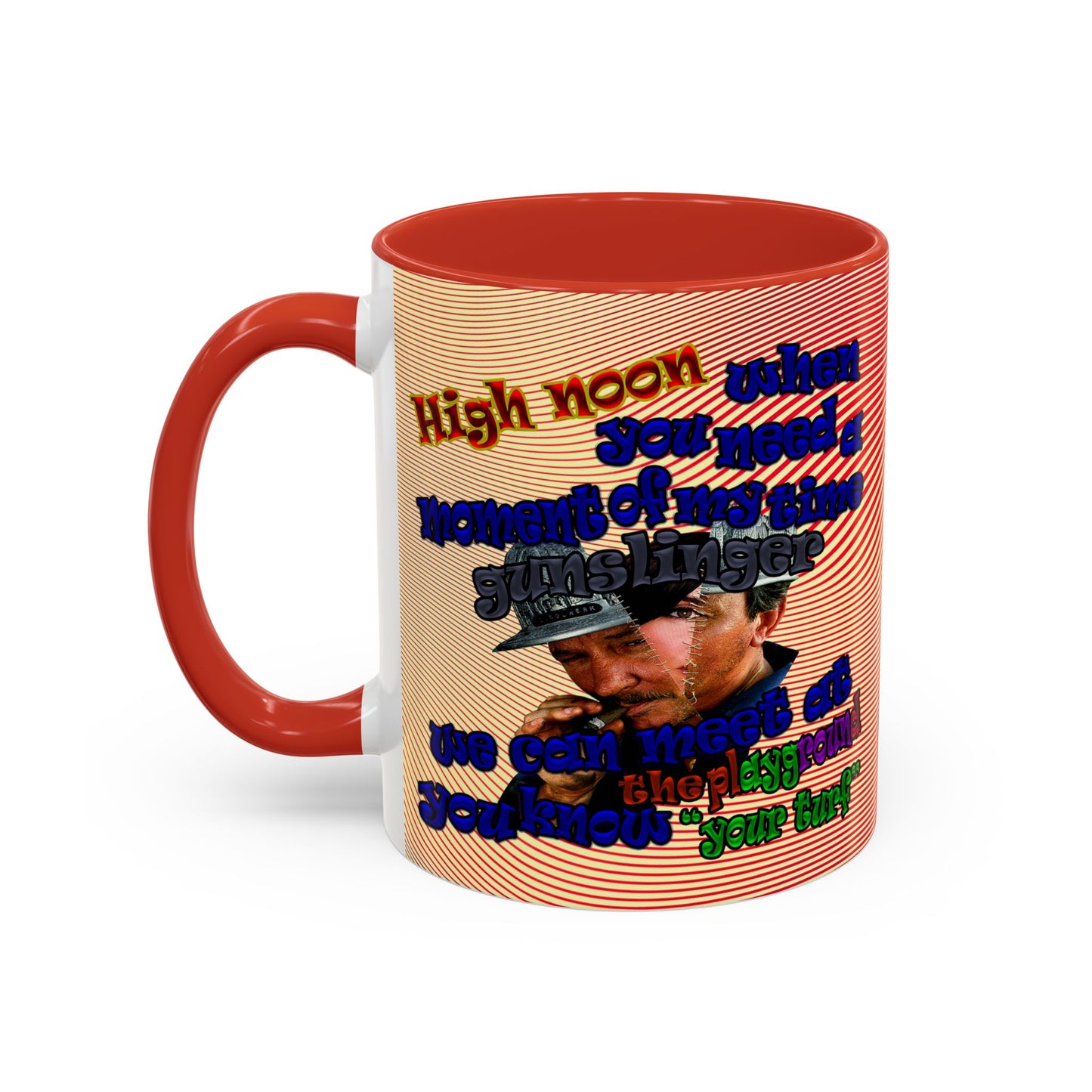high noon - Accent Mug (yellow-orange wave)