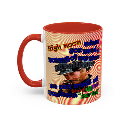 high noon - Accent Mug (yellow-orange wave)