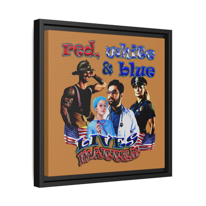 rw&b lives matter - framed canvas art (light brown)