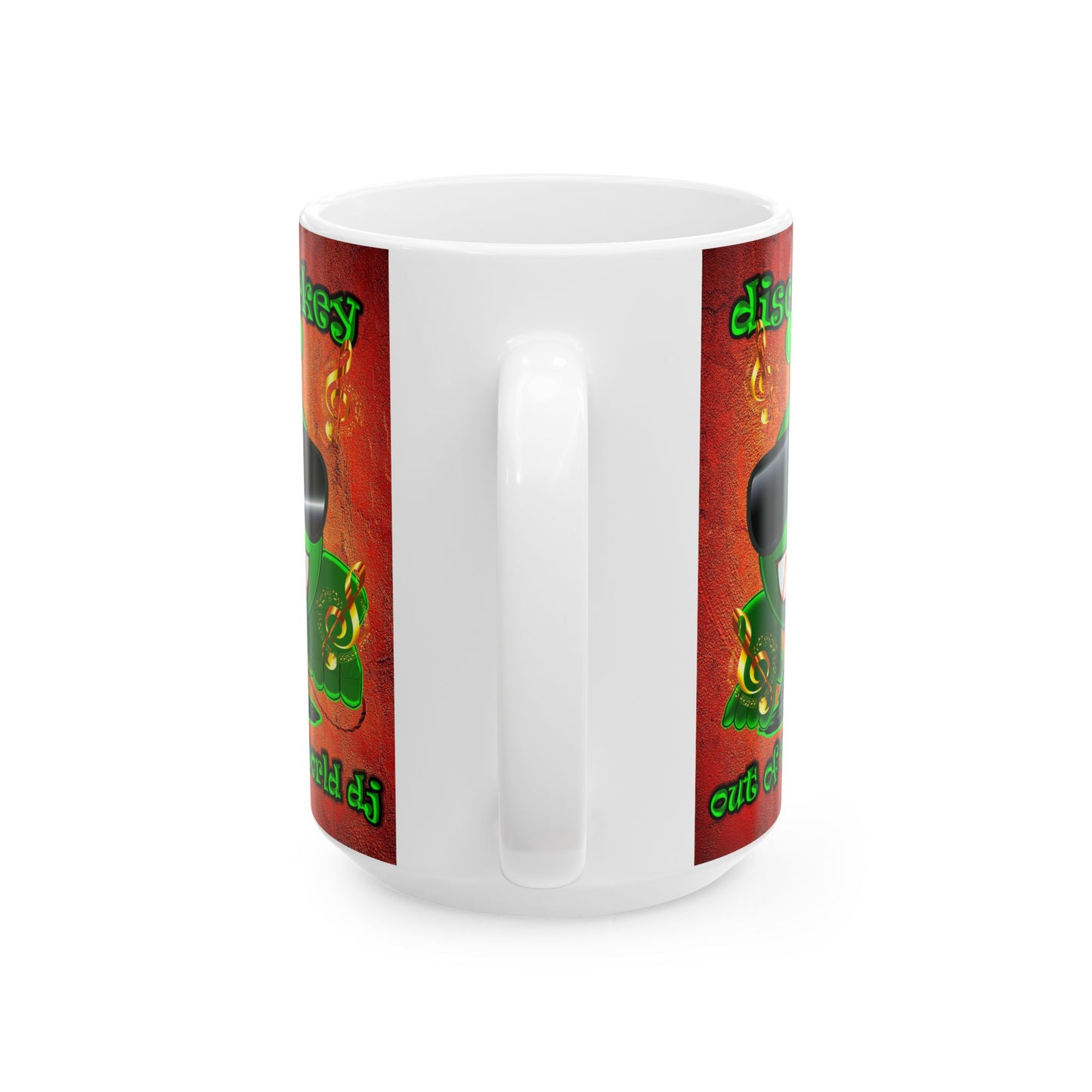 disc jockey - White Mug (burnt orange)