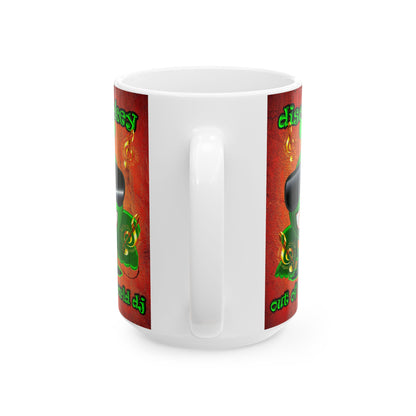 disc jockey - White Mug (burnt orange)
