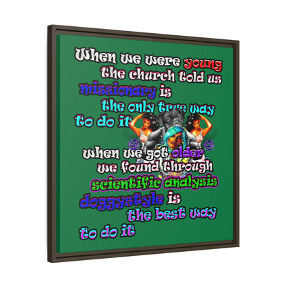 doggystyle - framed canvas art (dark green)