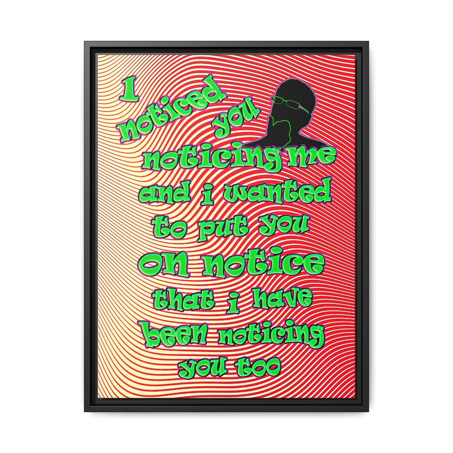 noticed you noticing - framed canvas art (yellow-orange wave)