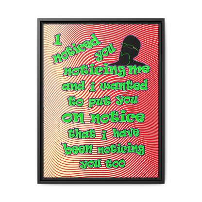 noticed you noticing - framed canvas art (yellow-orange wave)