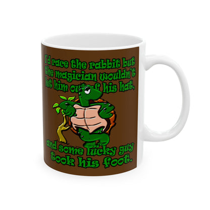 turtle race - White Mug (brown)