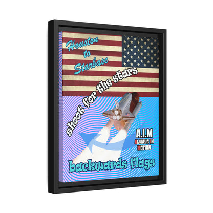 shoot for the stars - framed canvas art (light blue-purple wave)