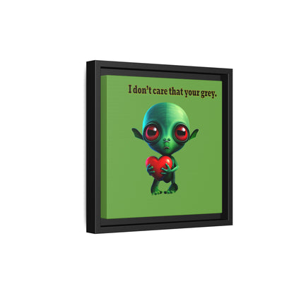 I don't care that your grey - framed canvas art (green)