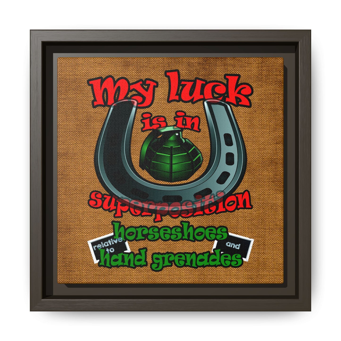 my luck - framed canvas art (brown papyrus)