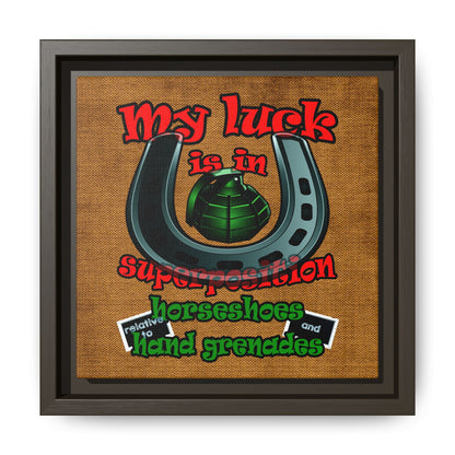 my luck - framed canvas art (brown papyrus)