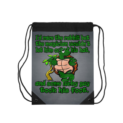 turtle race - Drawstring Bag (grey-light grey)