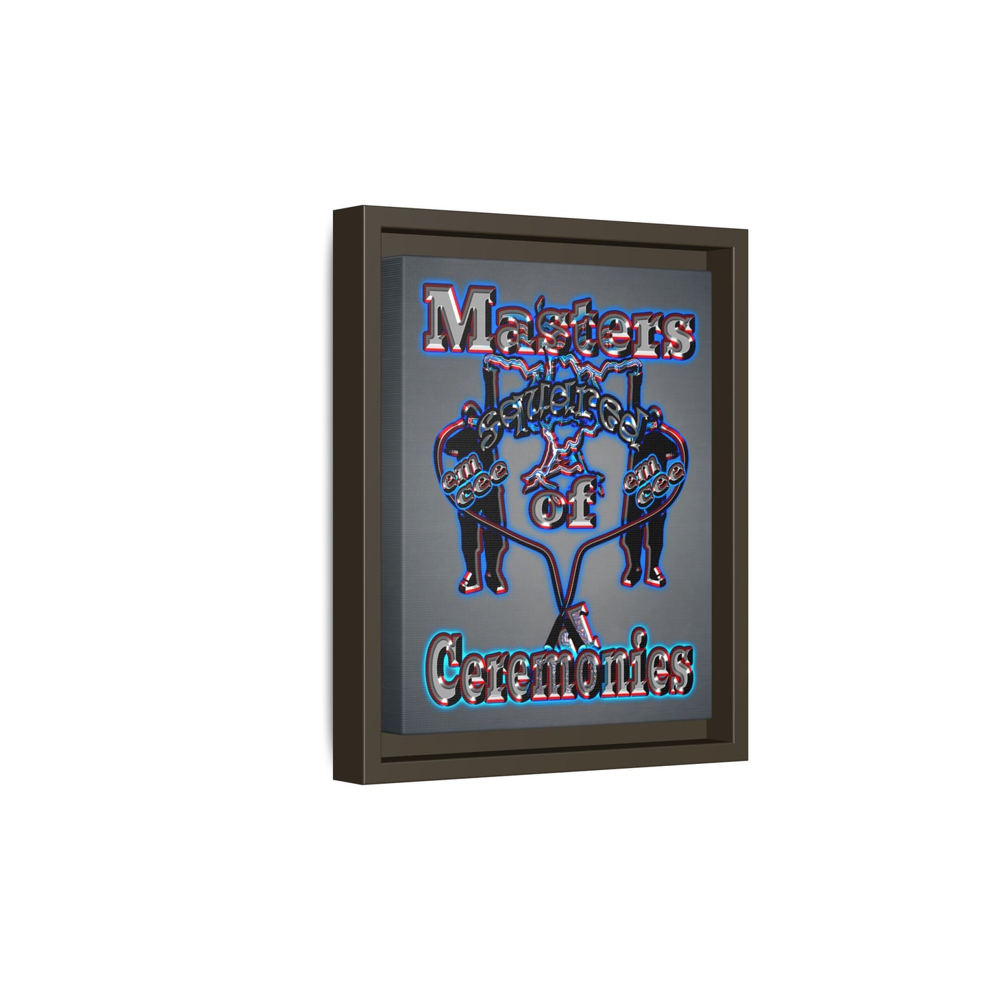 em cee squared - framed canvas art (grey-light grey)