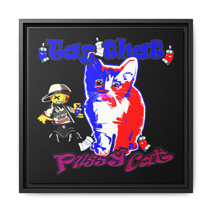 tag that - framed canvas art (black)