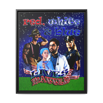 rw&b lives matter - framed canvas art ('snoops' background)