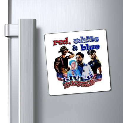rw&b lives matter - Magnets - (white)