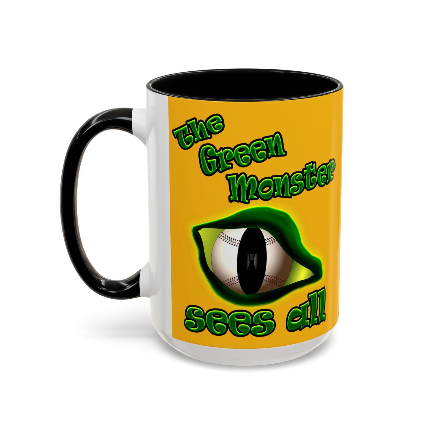 green monster - Accent Mug (yellow)