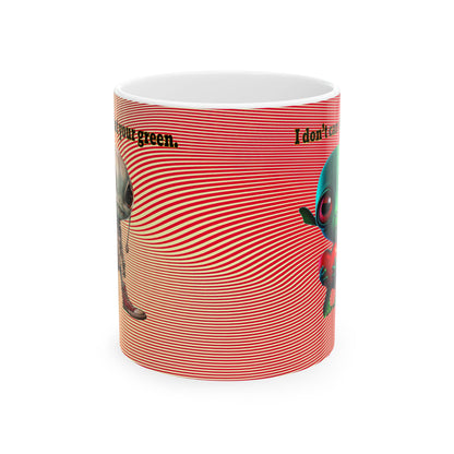 I don't care that your grey - White Mug (yellow-orange wave)