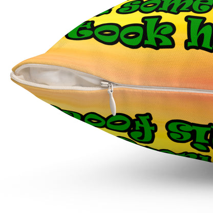 turtle race - Spun Polyester Square Pillow - (color blur)