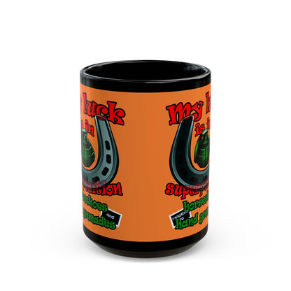 my luck - Black Mug (crusta)