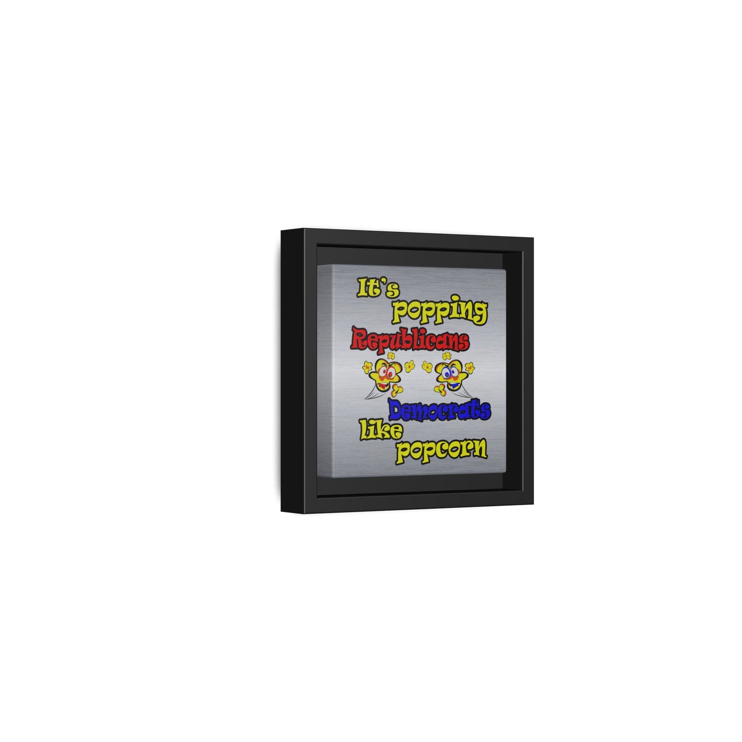 popping like popcorn - framed canvas art (brushed nickel)