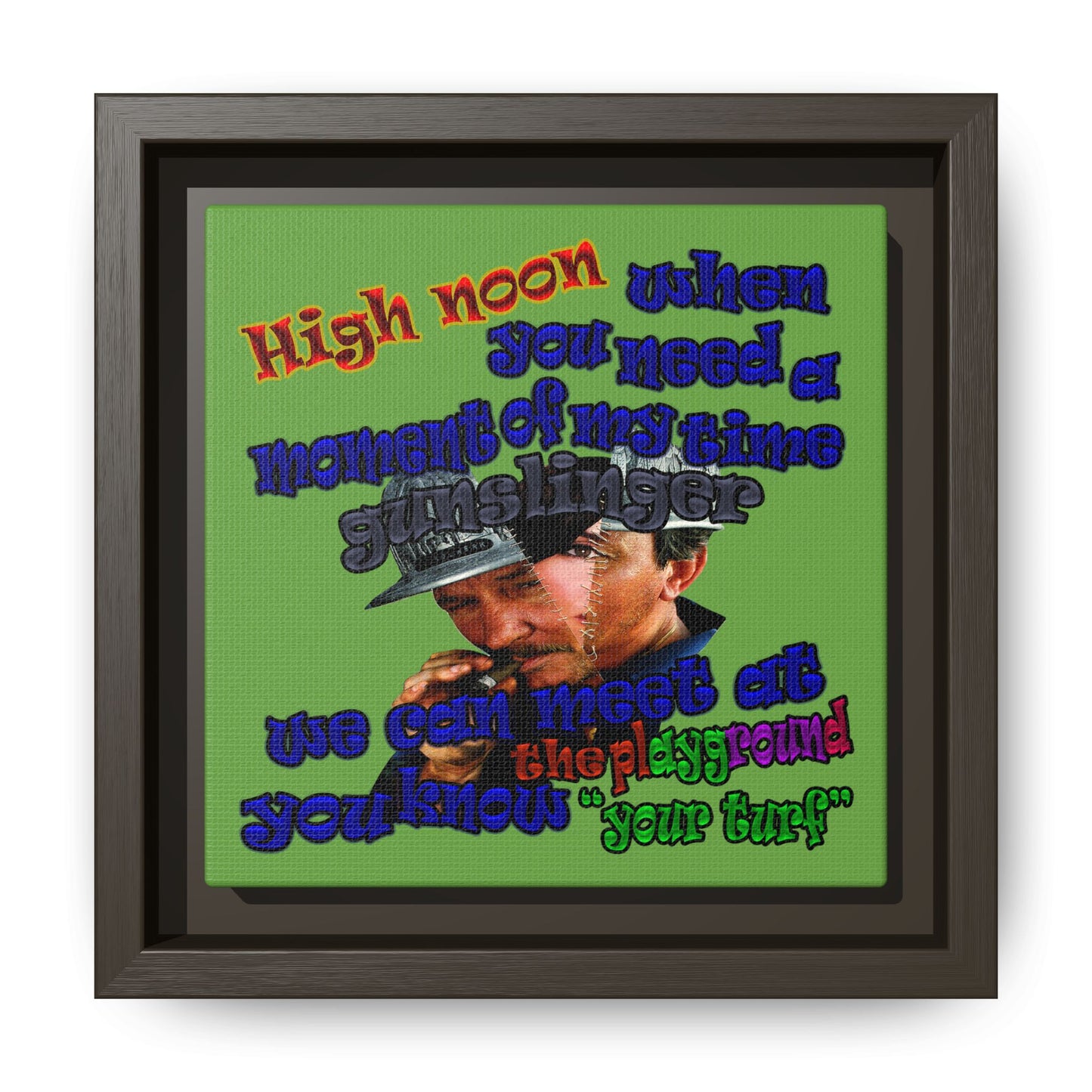 high noon - framed canvas art (green)