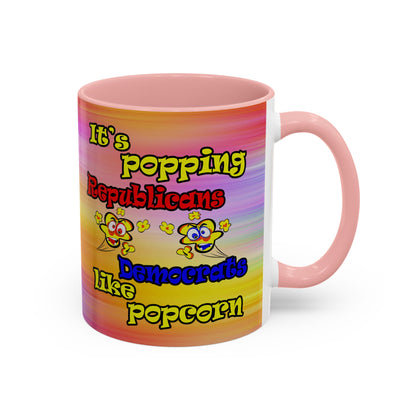 popping like popcorn - Accent Mug (color blur)
