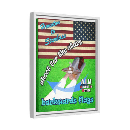 shoot for the stars - framed canvas art (green turf)