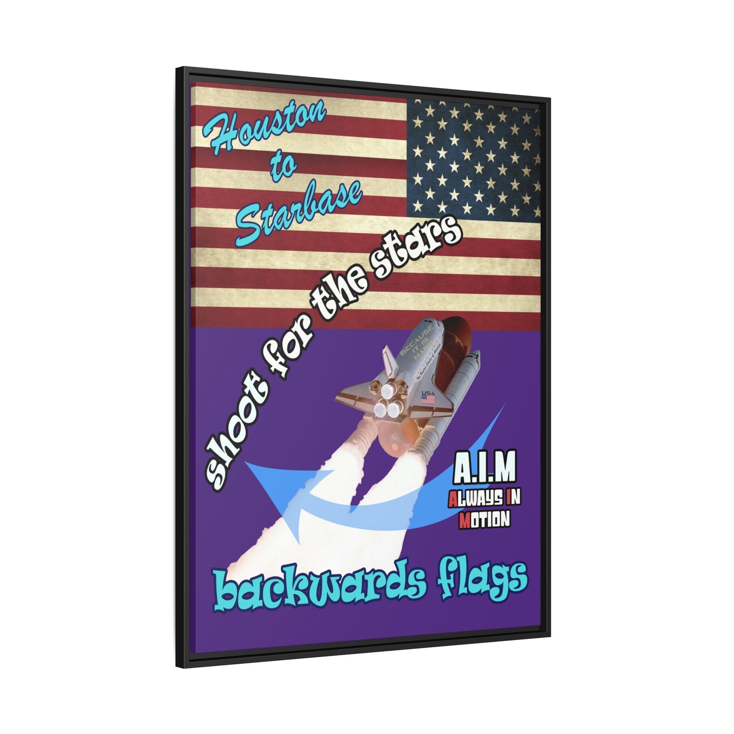 shoot for the stars - framed canvas art (purple)