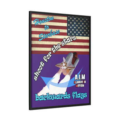 shoot for the stars - framed canvas art (purple)