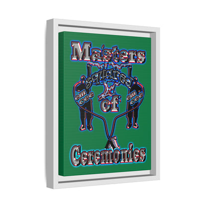 em cee squared - framed canvas art (dark green)