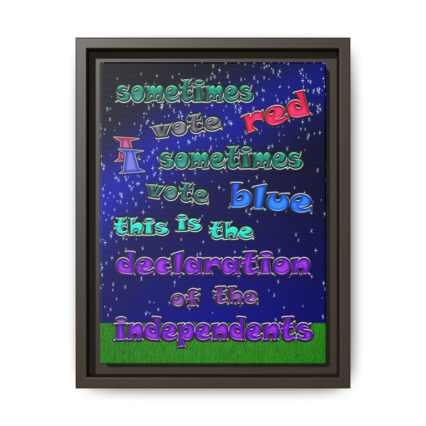 declaration of the independents - framed canvas art ('snoops' background)