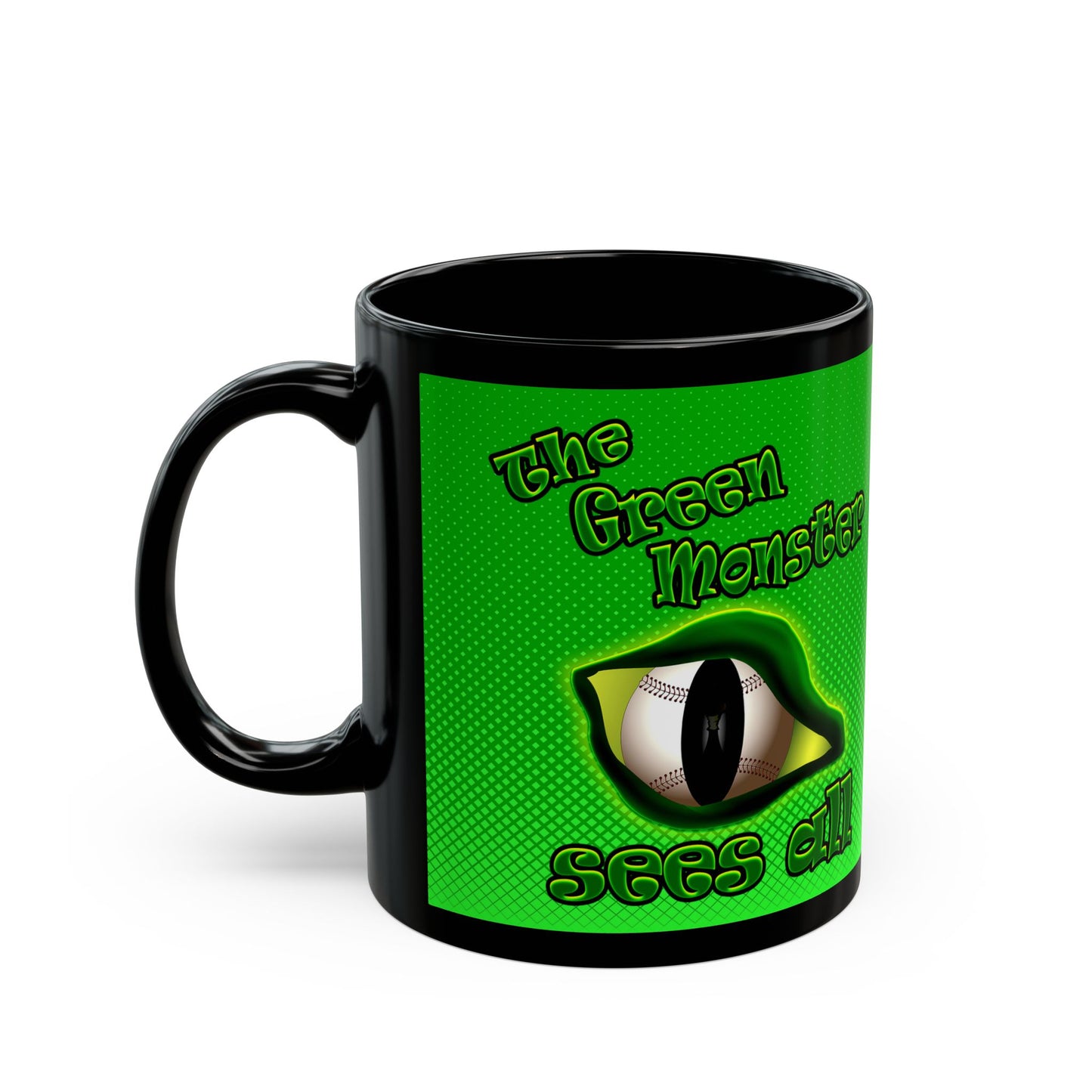 green monster - Black Mug (logo green)