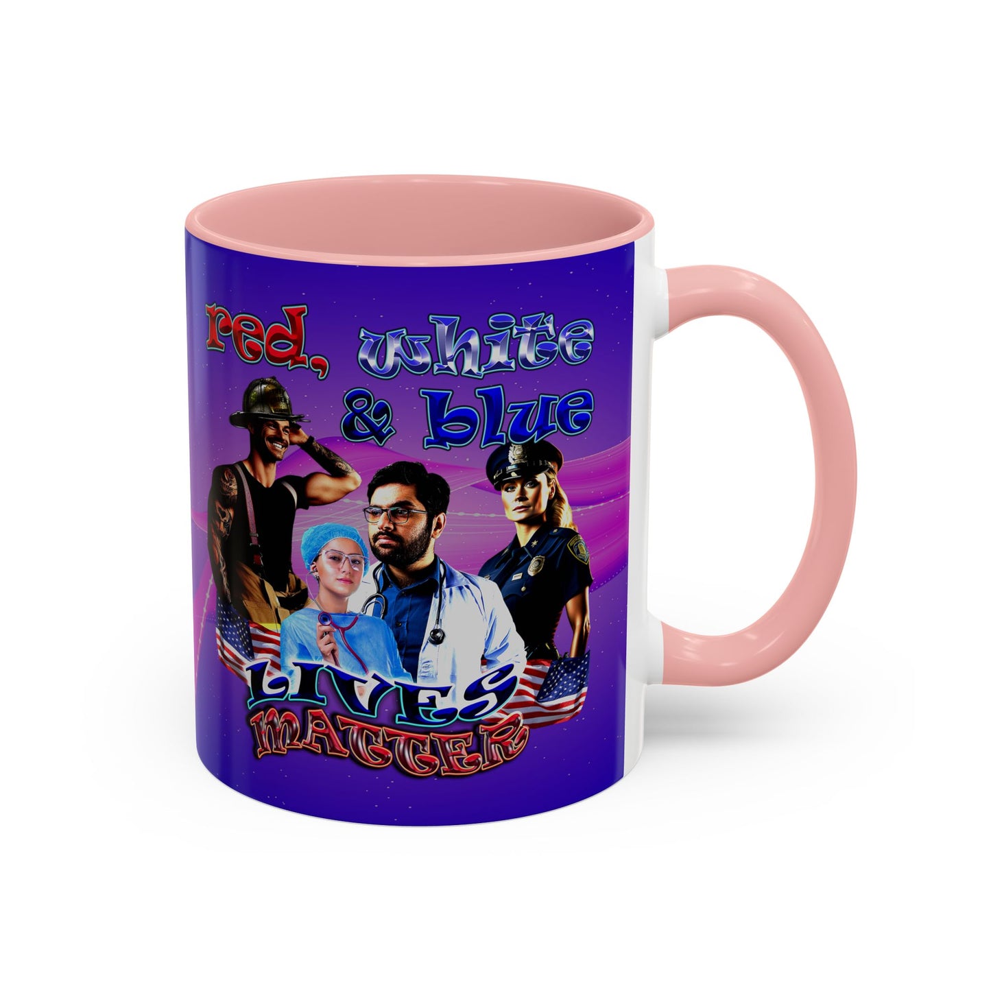 rw&b lives matter - Accent Mug (purple-pink wave)