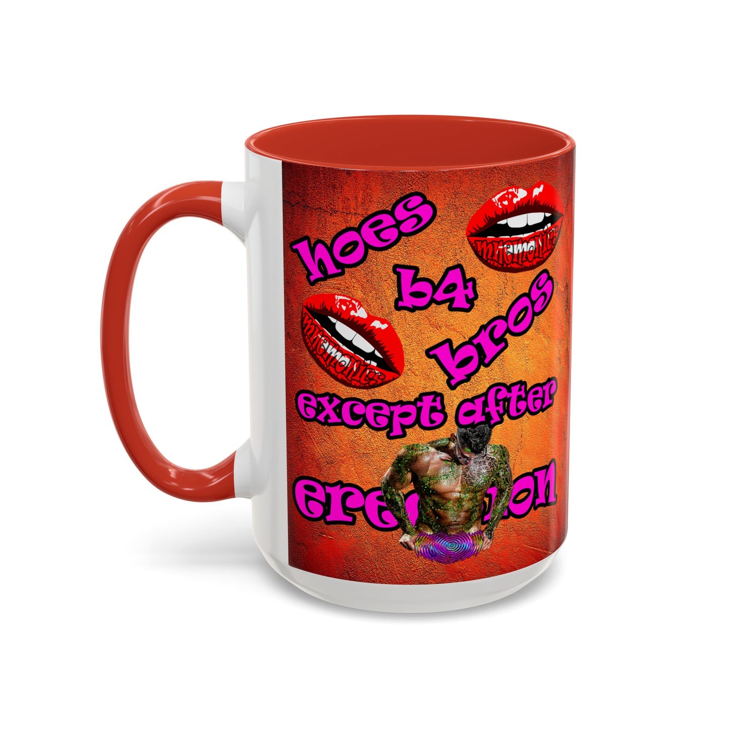 hoes b4 bros - Accent Mug (burnt orange)