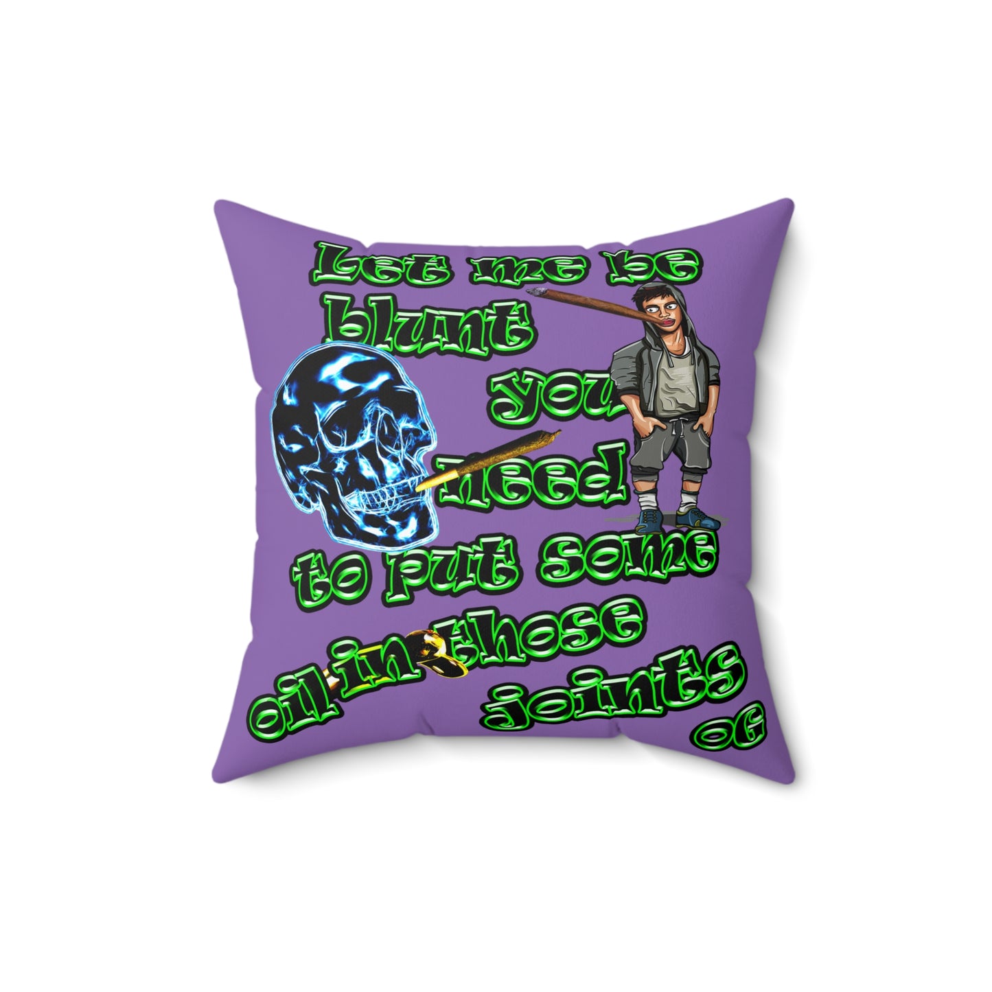 og - Spun Polyester Square Pillow - (light purple)
