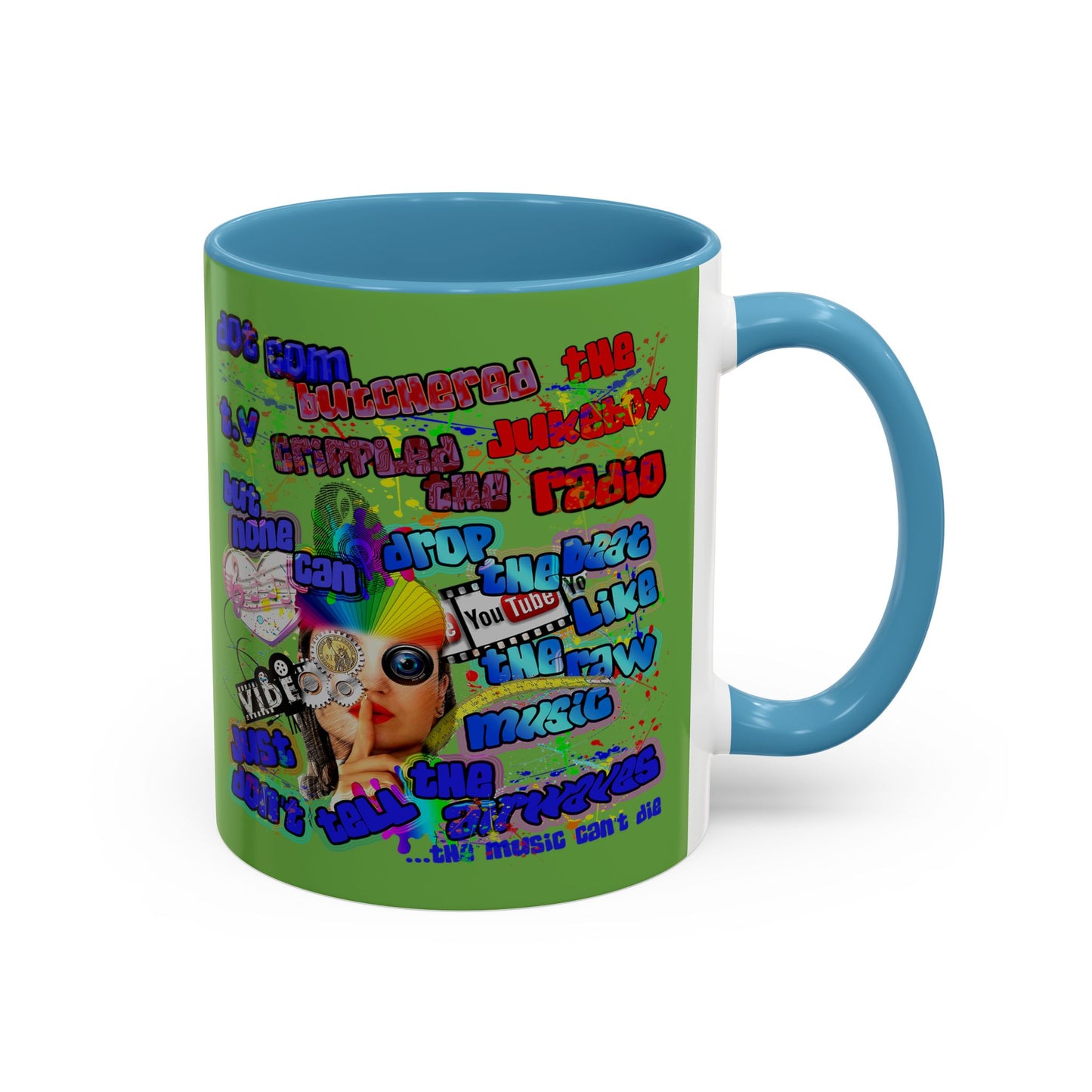 drop the beat - Accent Mug (green)
