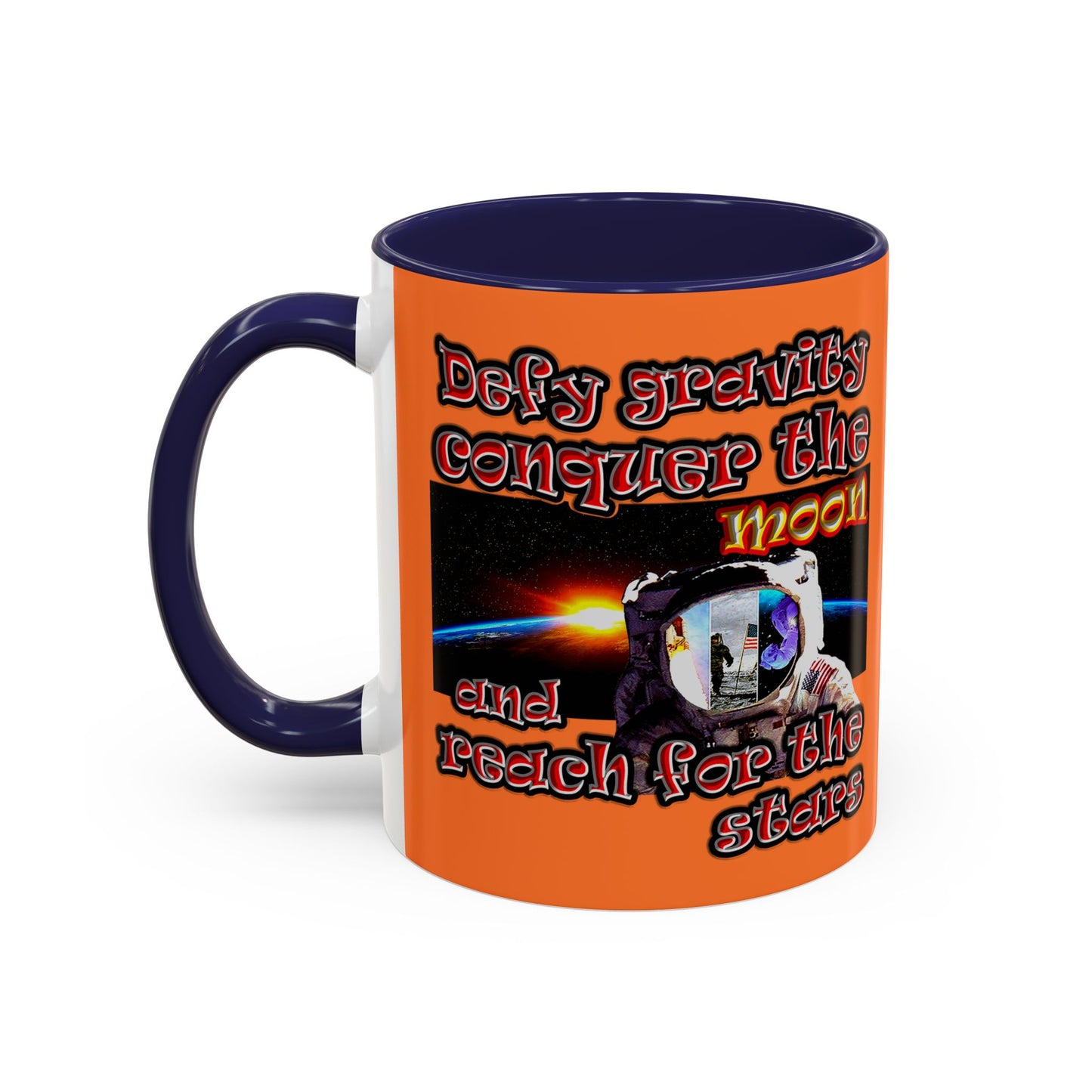 defy conquer reach - Accent Mug (crusta)