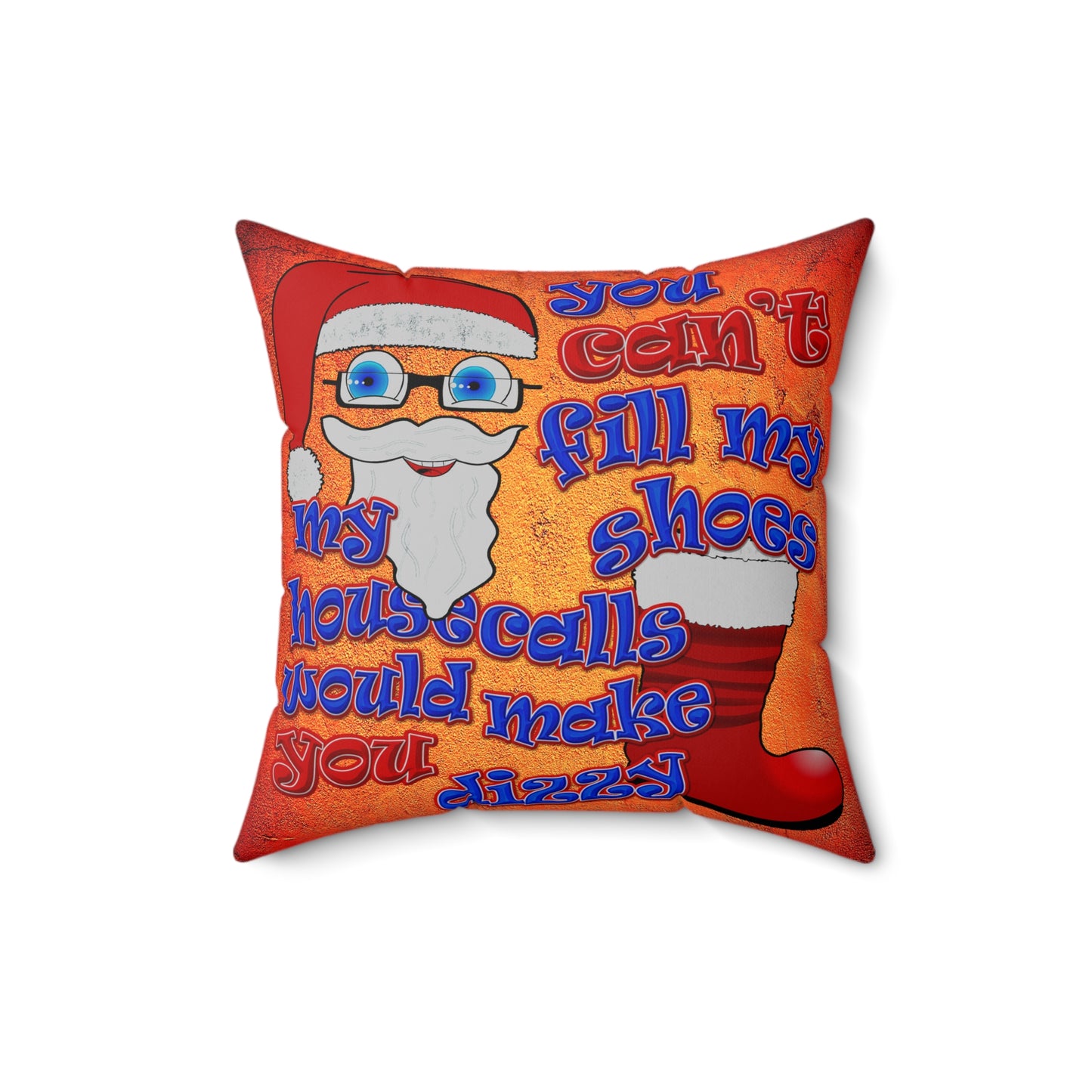 santa's shoes - Spun Polyester Square Pillow - (burnt orange)