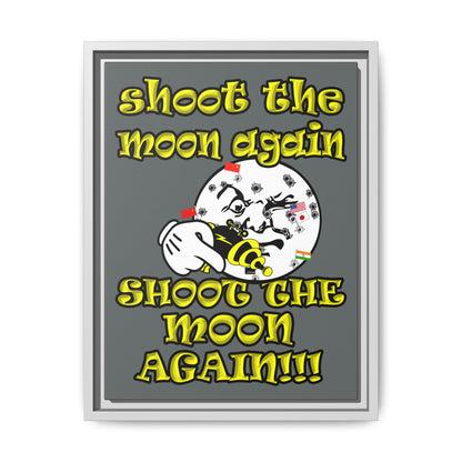 shoot the moon again - framed canvas art (dark grey)