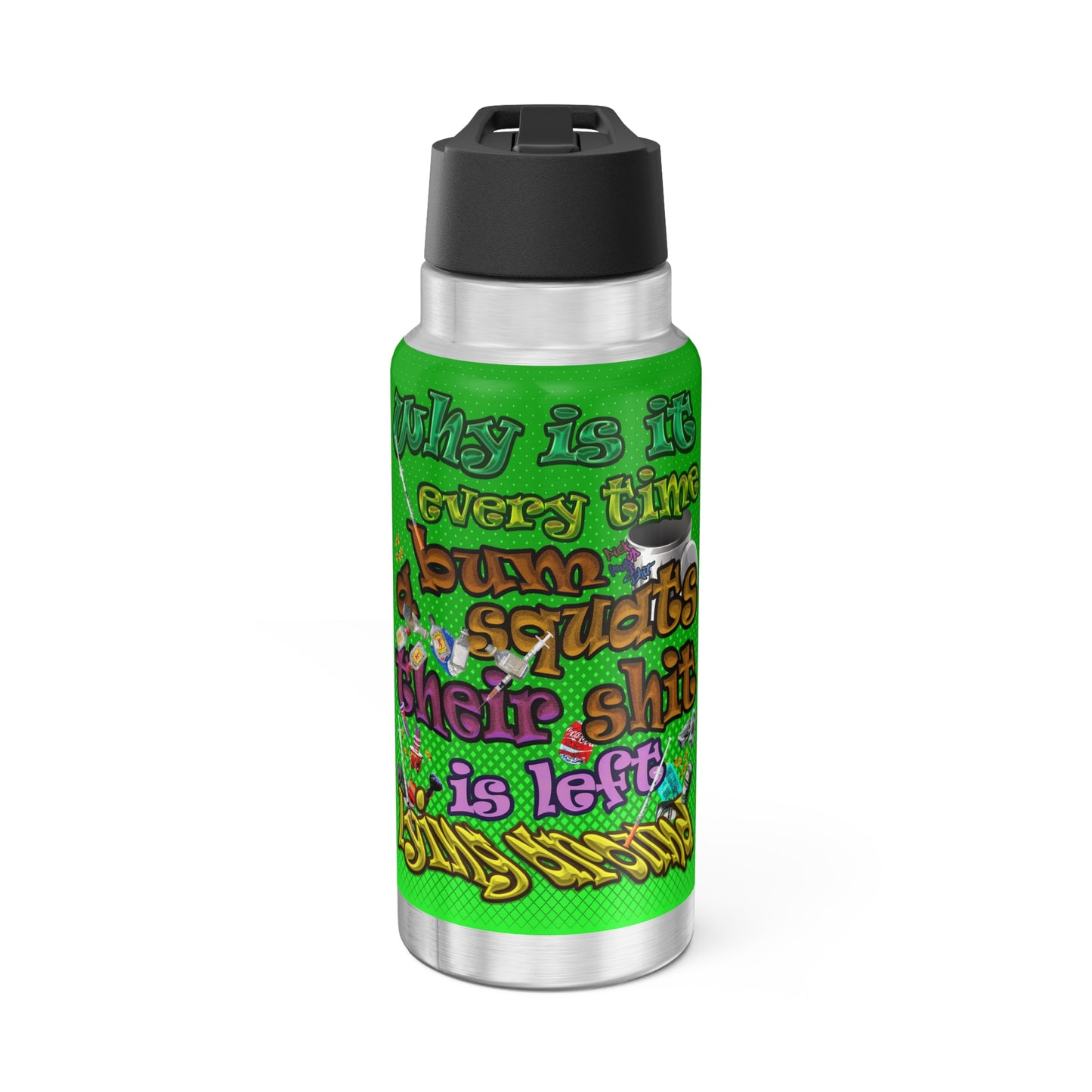the bum's shit - Gator Tumbler, 32oz (logo green)