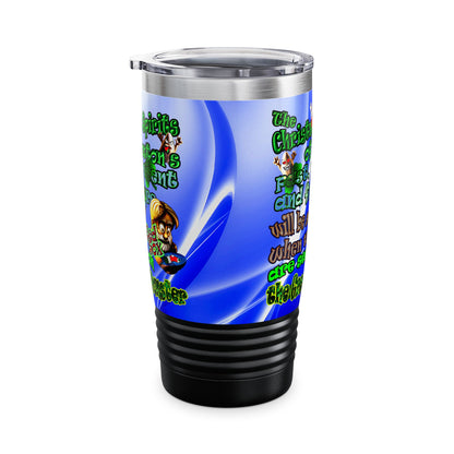 christmas spirits of boston - Ringneck Tumbler, 20oz (blue-white wave)
