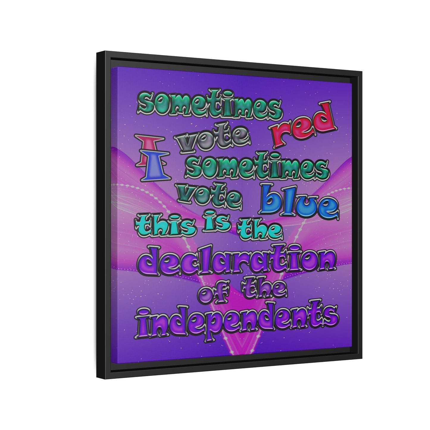 declaration of the independents - framed canvas art (purple-pink wave)
