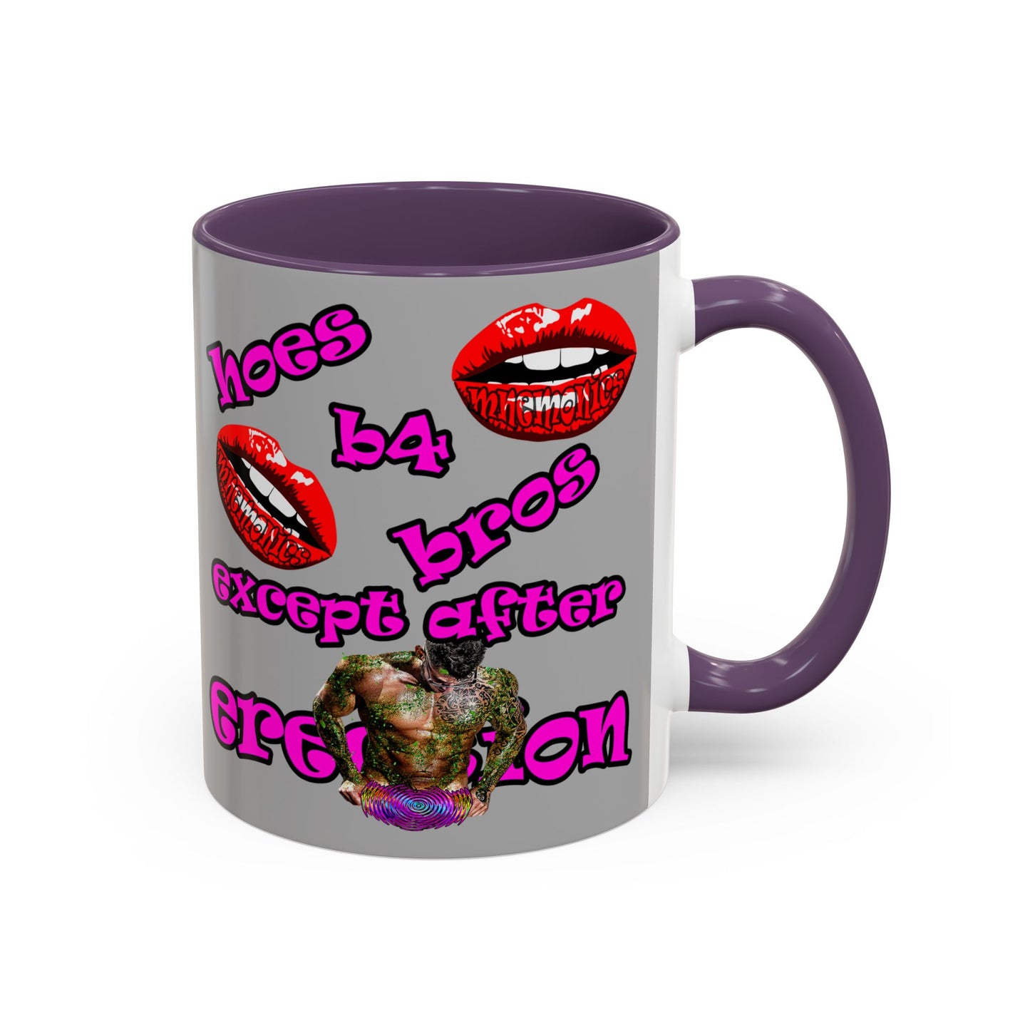 hoes b4 bros - Accent Mug (light grey)